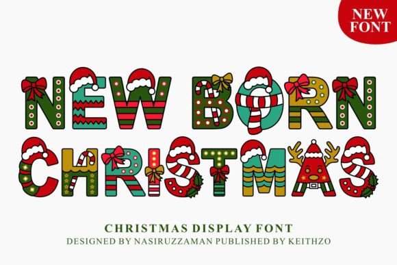 New Born Christmas Font: Adorable Holiday Charm for Handmade Products
